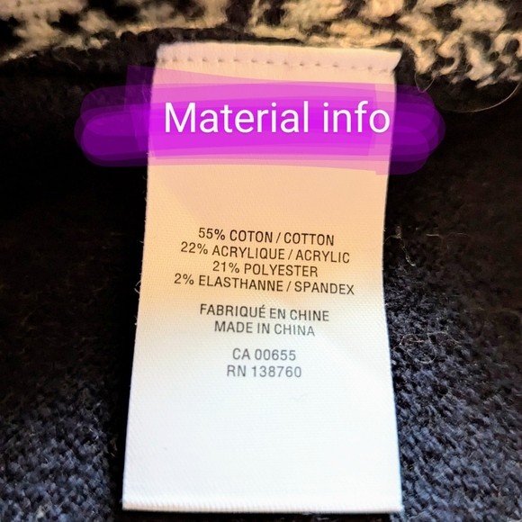 Size Lg Petite, Reitmans GUC navy blue with white & light blue bottom accents - Picture 3 of 11